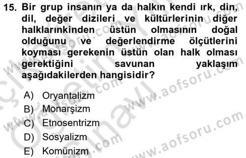 Siyaset Felsefesi 2 Dersi 2020 - 2021 Yılı Yaz Okulu Sınav Soruları 15. Soru
