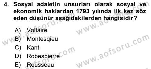 Siyaset Felsefesi 2 Dersi 2020 - 2021 Yılı Yaz Okulu Sınav Soruları 4. Soru