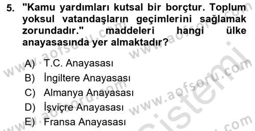 Siyaset Felsefesi 2 Dersi 2021 - 2022 Yılı (Vize) Ara Sınav Soruları 5. Soru