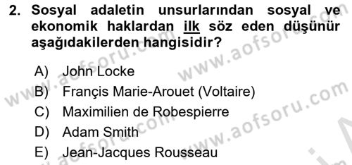 Siyaset Felsefesi 2 Dersi 2021 - 2022 Yılı Yaz Okulu Sınav Soruları 2. Soru