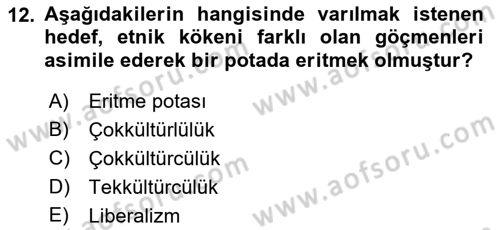 Siyaset Felsefesi 2 Dersi 2022 - 2023 Yılı Yaz Okulu Sınav Soruları 12. Soru