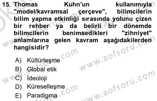 Siyaset Felsefesi 2 Dersi 2022 - 2023 Yılı Yaz Okulu Sınav Soruları 15. Soru
