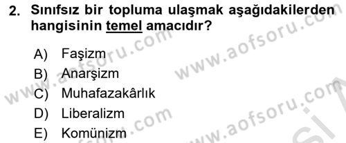 Siyaset Felsefesi 2 Dersi 2022 - 2023 Yılı Yaz Okulu Sınav Soruları 2. Soru