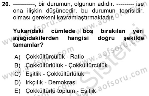 Siyaset Felsefesi 2 Dersi 2022 - 2023 Yılı Yaz Okulu Sınav Soruları 20. Soru
