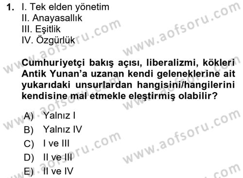 Siyaset Felsefesi 2 Dersi 2023 - 2024 Yılı (Vize) Ara Sınav Soruları 1. Soru