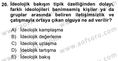 Siyaset Felsefesi 2 Dersi 2023 - 2024 Yılı (Vize) Ara Sınav Soruları 20. Soru