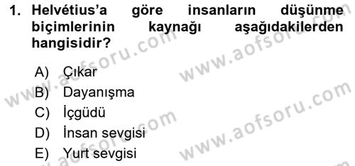 Siyaset Felsefesi 2 Dersi 2023 - 2024 Yılı (Final) Dönem Sonu Sınav Soruları 1. Soru