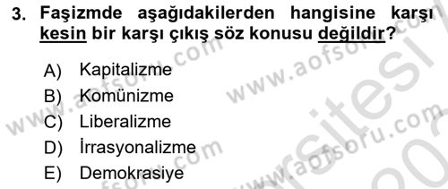 Siyaset Felsefesi 2 Dersi 2023 - 2024 Yılı (Final) Dönem Sonu Sınav Soruları 3. Soru