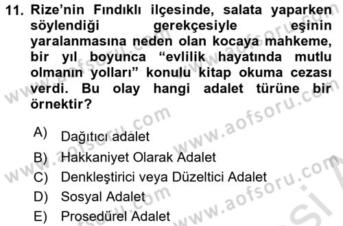 Siyaset Felsefesi 2 Dersi 2023 - 2024 Yılı Yaz Okulu Sınav Soruları 11. Soru