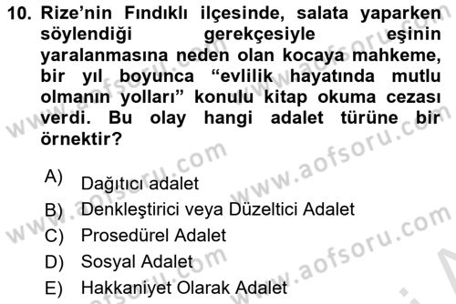 Siyaset Felsefesi 2 Dersi 2024 - 2025 Yılı (Vize) Ara Sınav Soruları 10. Soru