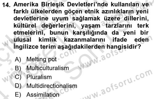 Siyaset Felsefesi 2 Dersi 2024 - 2025 Yılı (Final) Dönem Sonu Sınav Soruları 14. Soru