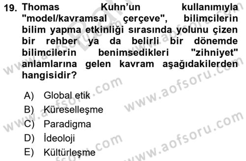 Siyaset Felsefesi 2 Dersi 2024 - 2025 Yılı (Final) Dönem Sonu Sınav Soruları 19. Soru