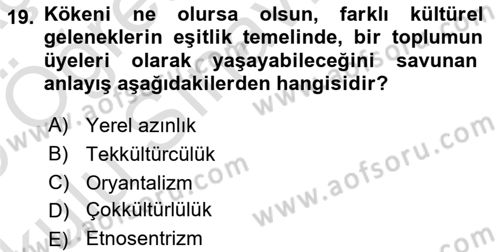 Siyaset Felsefesi 2 Dersi 2024 - 2025 Yılı Yaz Okulu Sınav Soruları 19. Soru