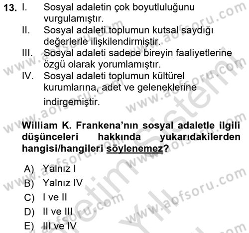 Siyaset Felsefesi 2 Dersi 2025 - 2026 Yılı (Vize) Ara Sınav Soruları 13. Soru