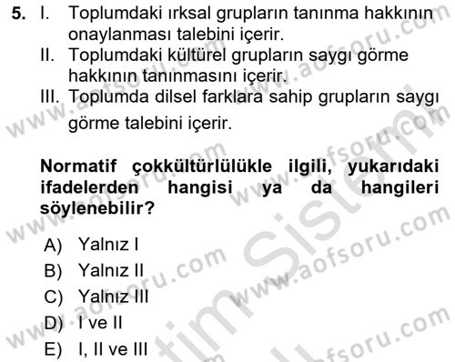 Siyaset Felsefesi 2 Dersi 2025 - 2026 Yılı (Vize) Ara Sınav Soruları 5. Soru