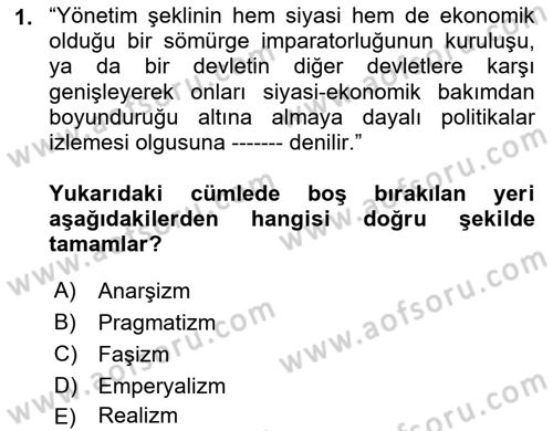 Siyaset Felsefesi 2 Dersi 2025 - 2026 Yılı (Final) Dönem Sonu Sınav Soruları 1. Soru