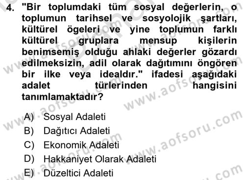 Siyaset Felsefesi 2 Dersi 2025 - 2026 Yılı (Final) Dönem Sonu Sınav Soruları 4. Soru