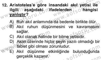 Zihin Felsefesi Dersi 2012 - 2013 Yılı (Vize) Ara Sınav Soruları 12. Soru