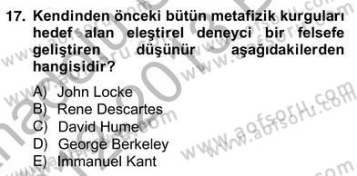 Zihin Felsefesi Dersi 2012 - 2013 Yılı (Vize) Ara Sınav Soruları 17. Soru