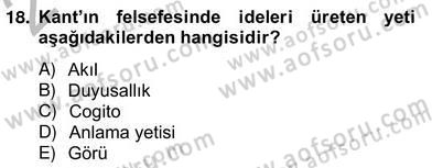 Zihin Felsefesi Dersi 2012 - 2013 Yılı (Vize) Ara Sınav Soruları 18. Soru