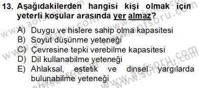 Zihin Felsefesi Dersi 2012 - 2013 Yılı (Final) Dönem Sonu Sınav Soruları 13. Soru