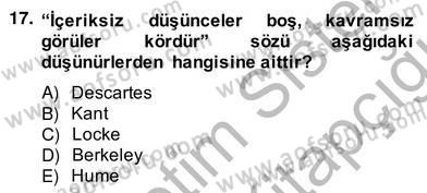 Zihin Felsefesi Dersi 2013 - 2014 Yılı (Vize) Ara Sınav Soruları 17. Soru