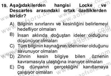 Zihin Felsefesi Dersi 2013 - 2014 Yılı (Vize) Ara Sınav Soruları 19. Soru