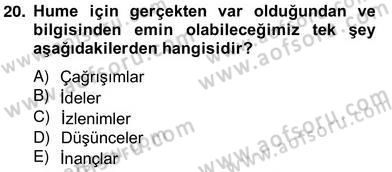 Zihin Felsefesi Dersi 2013 - 2014 Yılı (Vize) Ara Sınav Soruları 20. Soru