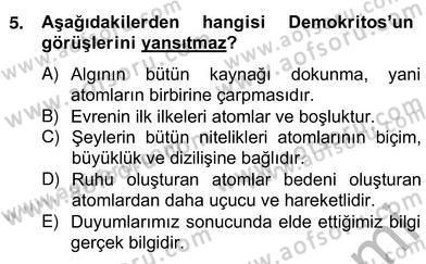 Zihin Felsefesi Dersi 2013 - 2014 Yılı (Vize) Ara Sınav Soruları 5. Soru