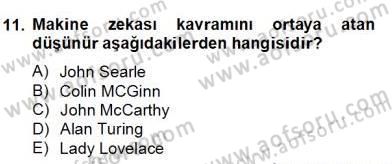 Zihin Felsefesi Dersi 2013 - 2014 Yılı (Final) Dönem Sonu Sınav Soruları 11. Soru