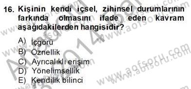 Zihin Felsefesi Dersi 2013 - 2014 Yılı (Final) Dönem Sonu Sınav Soruları 16. Soru