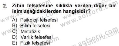 Zihin Felsefesi Dersi 2013 - 2014 Yılı (Final) Dönem Sonu Sınav Soruları 2. Soru