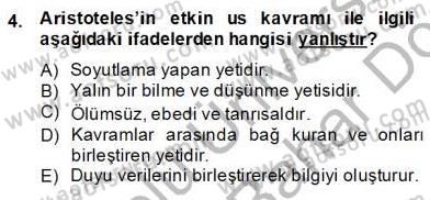 Zihin Felsefesi Dersi 2013 - 2014 Yılı (Final) Dönem Sonu Sınav Soruları 4. Soru
