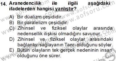 Zihin Felsefesi Dersi 2013 - 2014 Yılı Tek Ders Sınav Soruları 14. Soru