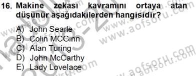 Zihin Felsefesi Dersi 2013 - 2014 Yılı Tek Ders Sınav Soruları 16. Soru