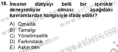 Zihin Felsefesi Dersi 2013 - 2014 Yılı Tek Ders Sınav Soruları 18. Soru