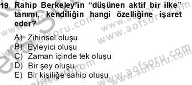Zihin Felsefesi Dersi 2013 - 2014 Yılı Tek Ders Sınav Soruları 19. Soru