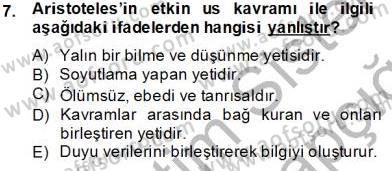Zihin Felsefesi Dersi 2013 - 2014 Yılı Tek Ders Sınav Soruları 7. Soru