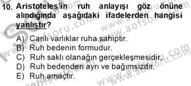 Zihin Felsefesi Dersi 2014 - 2015 Yılı (Vize) Ara Sınav Soruları 10. Soru
