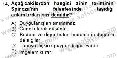 Zihin Felsefesi Dersi 2014 - 2015 Yılı (Vize) Ara Sınav Soruları 14. Soru