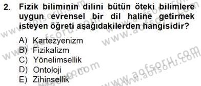 Zihin Felsefesi Dersi 2014 - 2015 Yılı (Vize) Ara Sınav Soruları 2. Soru