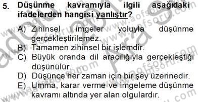 Zihin Felsefesi Dersi 2014 - 2015 Yılı (Vize) Ara Sınav Soruları 5. Soru