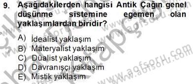 Zihin Felsefesi Dersi 2014 - 2015 Yılı (Vize) Ara Sınav Soruları 9. Soru
