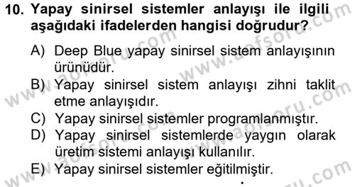 Zihin Felsefesi Dersi 2014 - 2015 Yılı (Final) Dönem Sonu Sınav Soruları 10. Soru