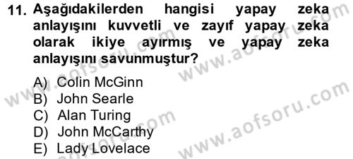 Zihin Felsefesi Dersi 2014 - 2015 Yılı (Final) Dönem Sonu Sınav Soruları 11. Soru