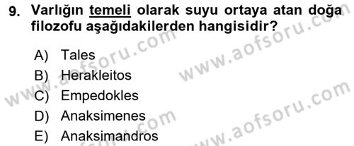 Zihin Felsefesi Dersi 2016 - 2017 Yılı 3 Ders Sınav Soruları 9. Soru