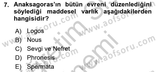 Zihin Felsefesi Dersi 2016 - 2017 Yılı (Vize) Ara Sınav Soruları 7. Soru