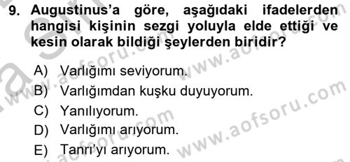 Zihin Felsefesi Dersi 2016 - 2017 Yılı (Vize) Ara Sınav Soruları 9. Soru
