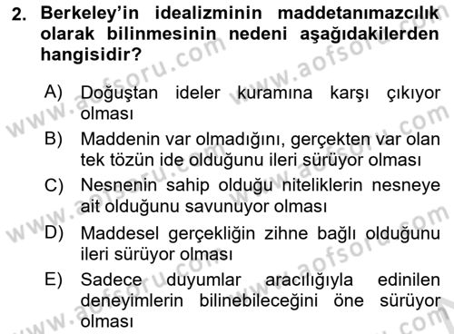 Zihin Felsefesi Dersi 2016 - 2017 Yılı (Final) Dönem Sonu Sınav Soruları 2. Soru