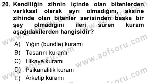 Zihin Felsefesi Dersi 2017 - 2018 Yılı 3 Ders Sınav Soruları 20. Soru